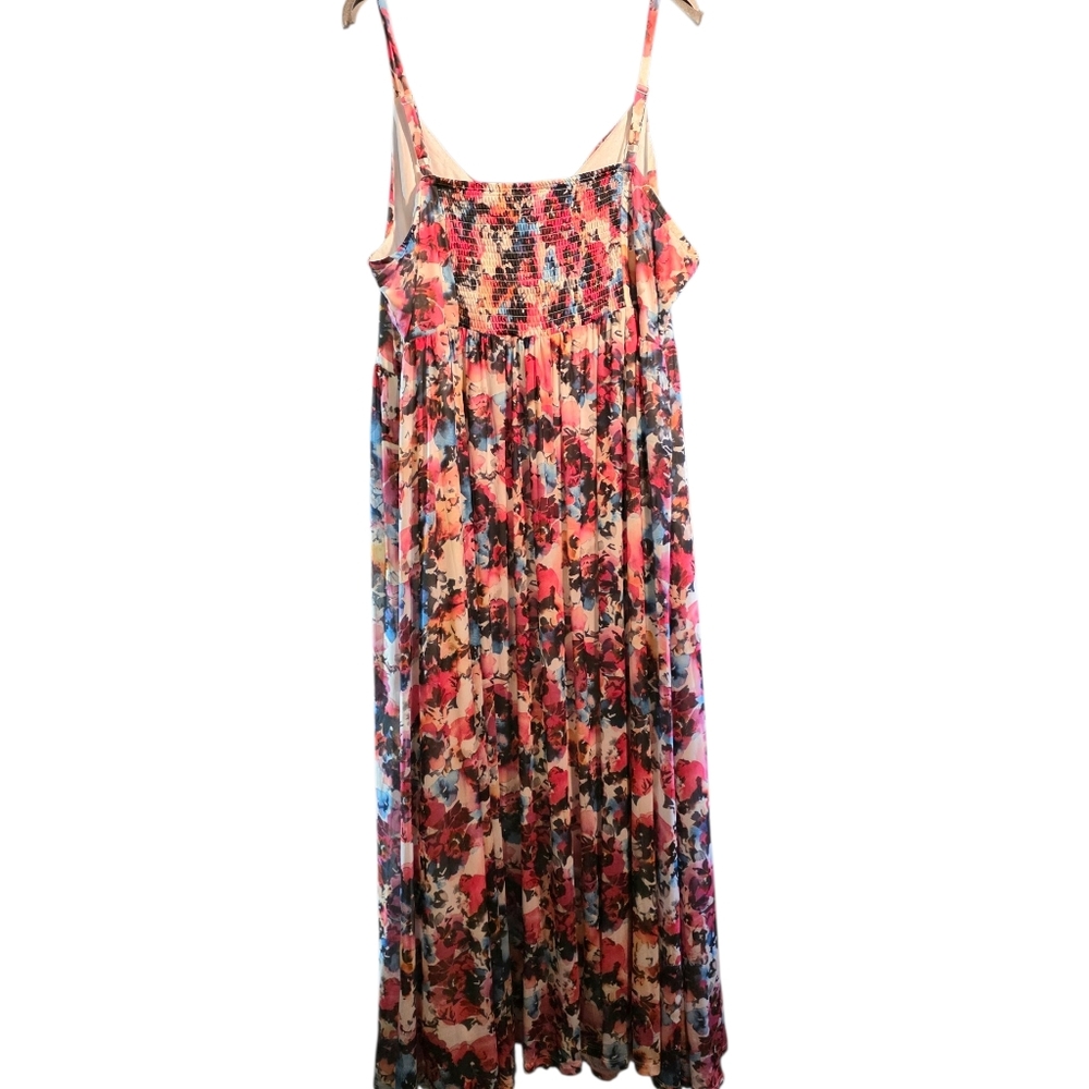 Torrid 5 Maxi Floral Sheer Dress Spaghetti Straps Lined 5X NWOT - Picture 4 of 7
